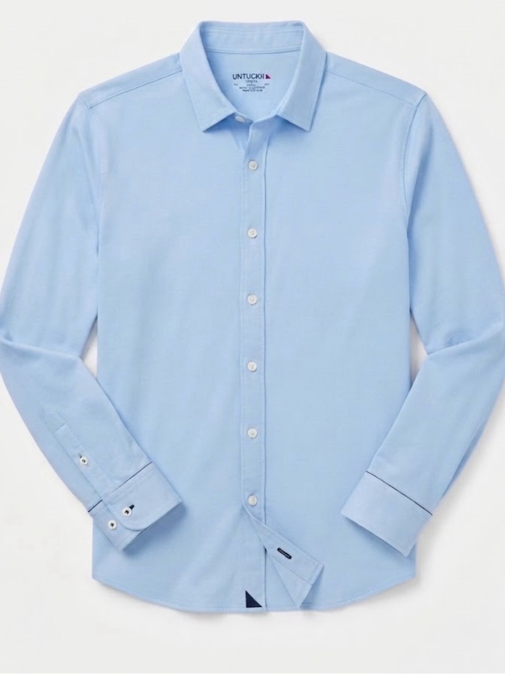 UNTUCKit Men’s Huber Soild baby blue Long Sleeve Button Down Slim Shirt Small S